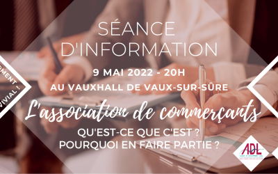 9 mai : séance d&rsquo;information sur les associations de commerçants